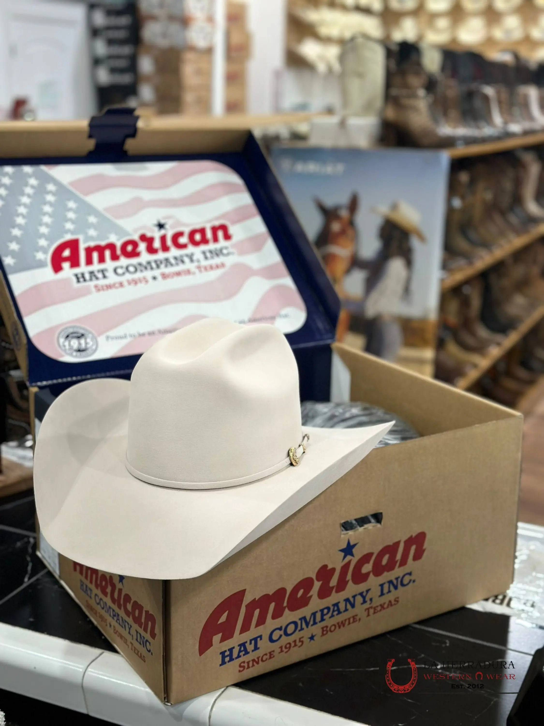 Men's 1000X Western Hat - American Cowboy Style Hat, Silver Belly, 100% Beaver Hair Felt, 3-Piece Gold Buckle Set, Genuine Leather Accents, 4 1/4 Inch Brim