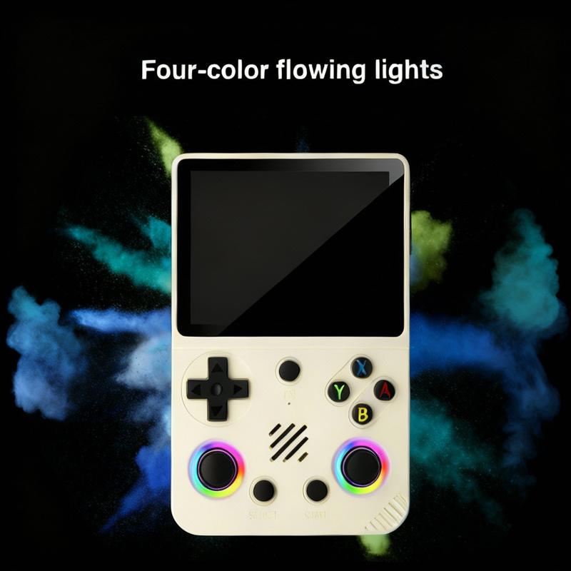 Avamoon RG36 PRO Handheld Game Console, 128G，RGB Lights, 20+ Emulators, Dual 3D Joysticks, 3.5 Inch IPS Screen, Video Gameing Console wavelength game