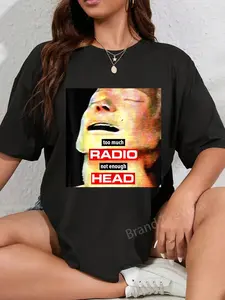 100% Cotton Too Much Radio Not Enough Head Meme T-Shirt