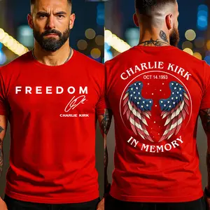 Wear Red October 14th Shirt, Eagles America Flag T-shirt, Signature Rest in Peace Tribute America Outfit, USA flag 2 sided Tee, Graphic True Patriot Top, Christian Shirt, Gift For Him