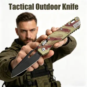 Camouflage Folding Hiking Knife，Best Gifts for Men，Tactical Must-Have，Outdoor，Tactical EDC