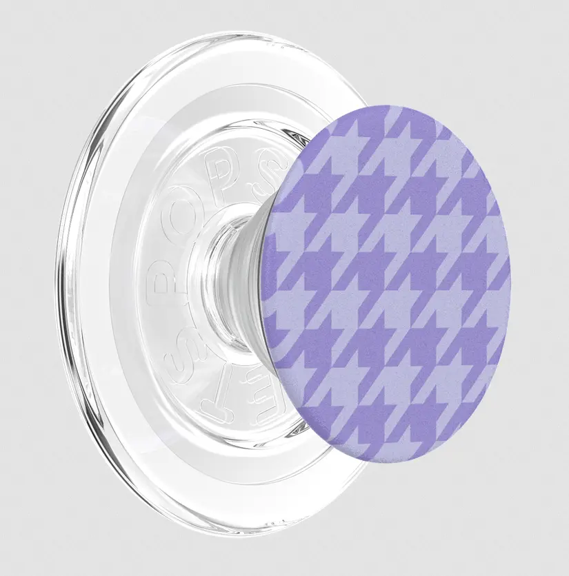 PopSockets MagSafe PopGrip Phone Holder, Lilac Houndstooth Design, Mobile Phone Accessories for Magnetic Mounting