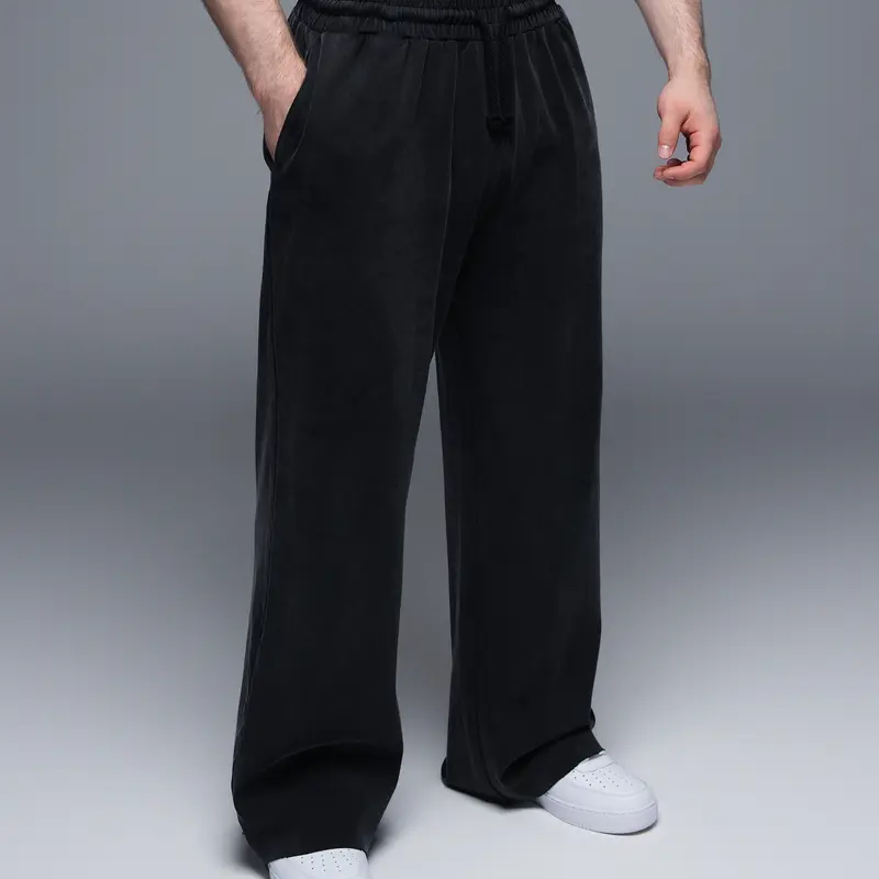EKKO Acid Wash Brushed Cotton Straight Leg Jogger, NO FLEECE