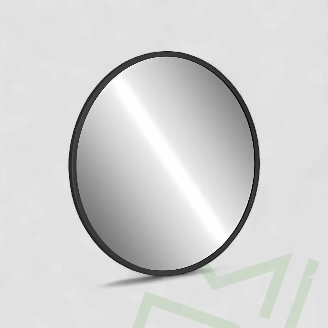 Minimalist Sleek-Rounded Salon Mirror, Large Round Wall-Mounted Metal Wall Mirror with Sharp Reflection for Home Decor