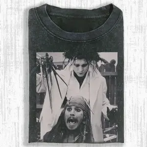CAPTAIN JACK SPARROW WITH EDWARD SCISSORHANDS T-SHIRT