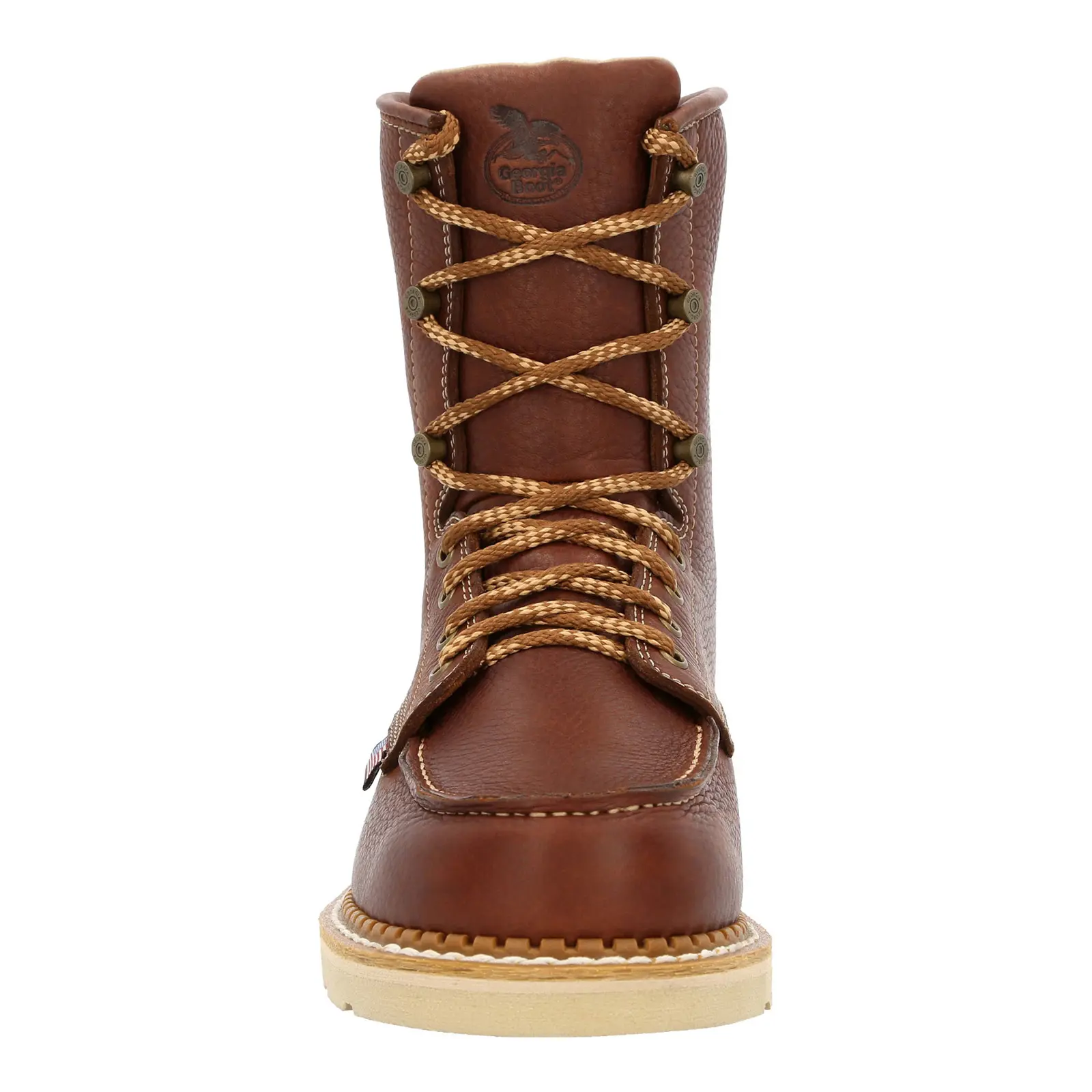 Georgia Wedge Moc Toe GB00480 Mens Brown Leather Lace Up Work & Safety Boots