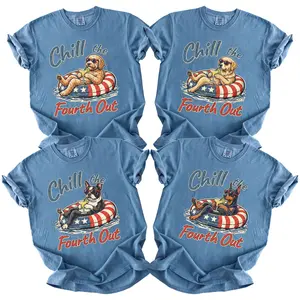 Comfort Colors 50+ Dog Breeds - Blue Jean, Chill The Fourth Out Shirt, Merica Golden Retriever Shirt, 4th of July Australian Shepherd Dog Shirt, Black Labrador Mom Gift, Patriotic Dog Tee, Maltese Lover Shirt, 4th of July Dog - AMBER