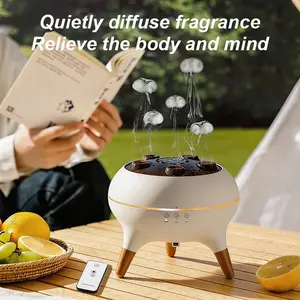 Dynamic Jellyfish-Shaped Dual-Mode Ultra-Quiet Humidifier & Essential Oil Diffuser 250ml 3-in-1 Timed Aromatherapy Device with Seven-Color LED Night Light Remote Control for Yoga Relaxation Home Office