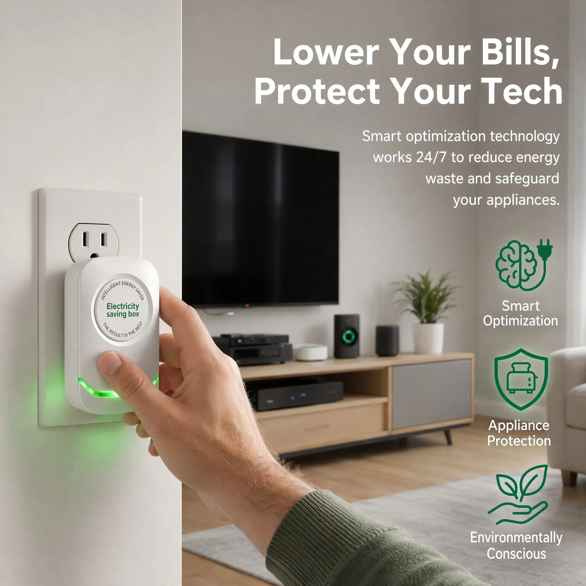 Smart Home Energy Saver Box, Money Saving Box – Voltage Stabilizer for Efficient Power Saving & Electricity Bill Reduction