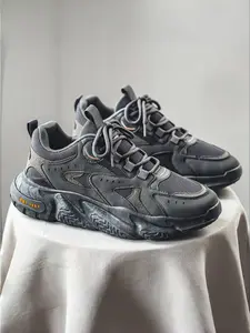 Men's Fashionable Patchwork Lace Up, Casual Comfortable Breathable Sports Shoes, Running Training Shoes, Trendy All-match Sneakers for Daily Wear, Closed