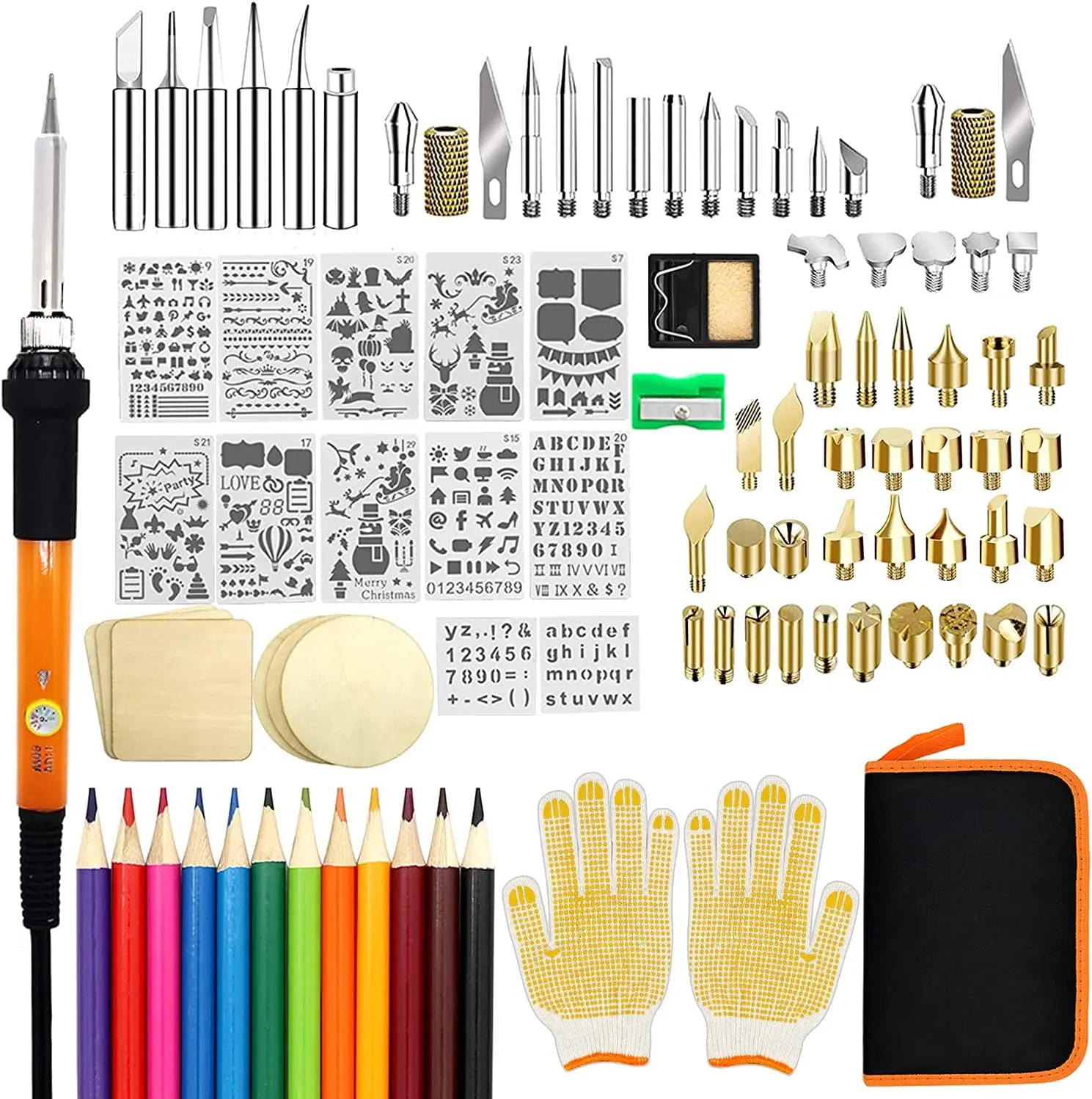 Kit, 110 count   Tool with Adjustable Temperature 200-420C, Professional  Burner Pen for Embossing Carving Soldering