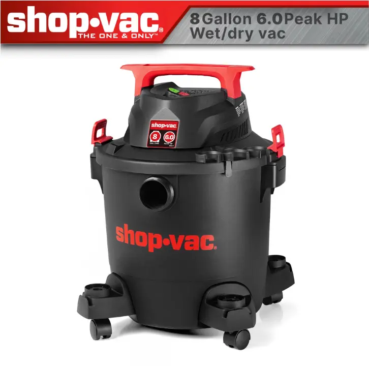 Shop-Vac 8 Gallon Wet/Dry Vacuum, 6.0 Peak HP, Stainless Steel Tank