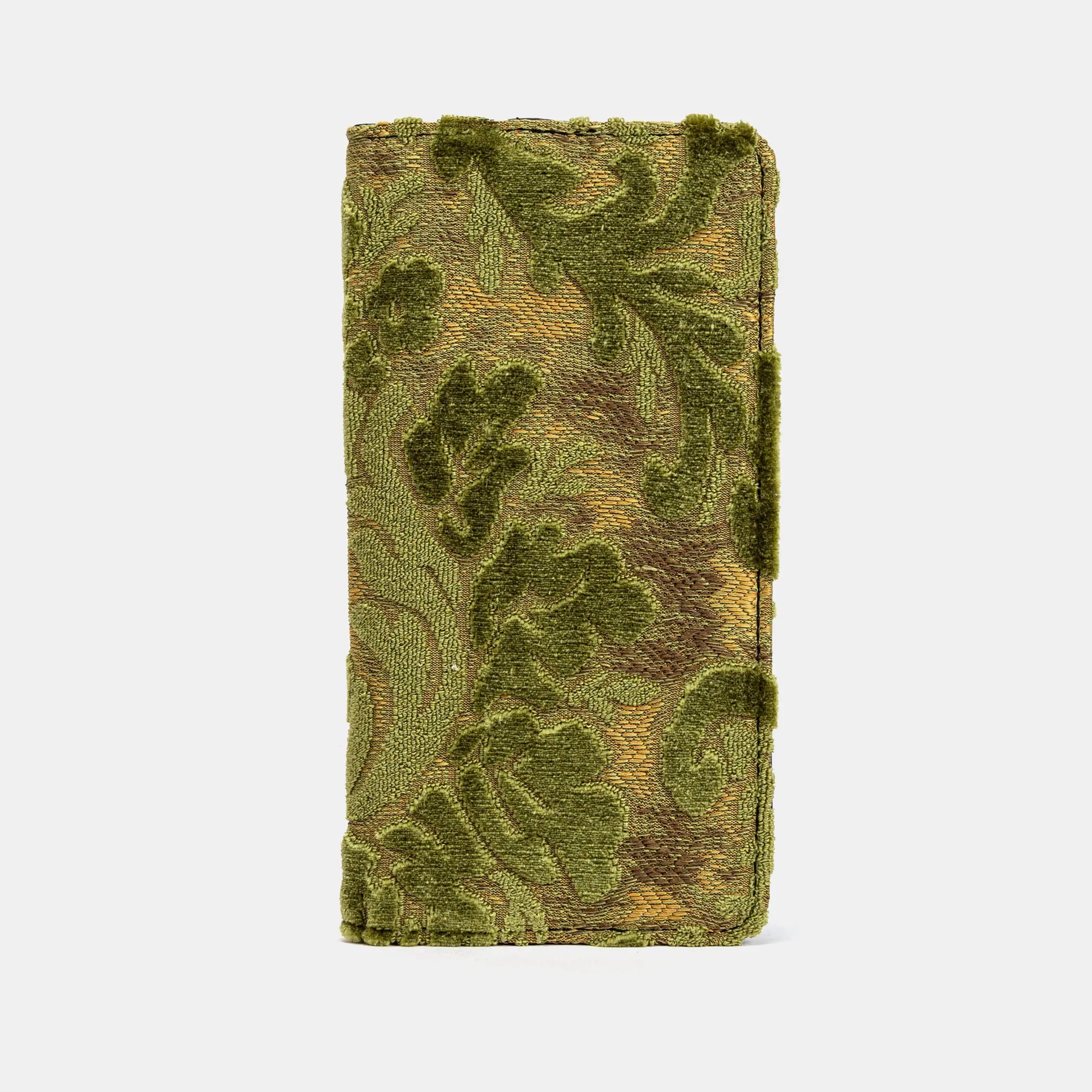 Burnout Velvet Fern Green Checkbook Cover