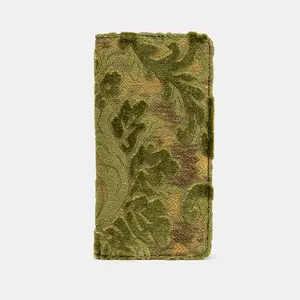 Burnout Velvet Fern Green Checkbook Cover