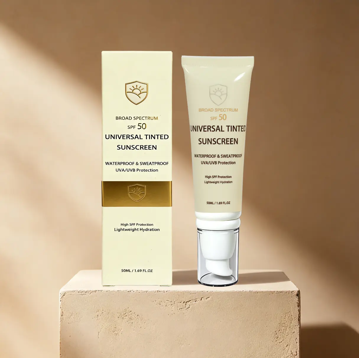Tinted Face Sunscreen SPF 50 | Daily Makeup Base & UV Protection | Radiant Finish, Non-Greasy Broad Spectrum Glowy Mineral backtoschool