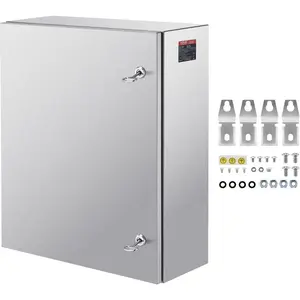 Steel Electrical Box 16x 12x 8 Electrical Enclosure Box 304 Stainless Steel Electronic Equipment Enclosure Box IP65 Weatherproof Wall-Mounted Metal Electrical Enclosure with Mounting PlateVEVOR Super Brand Day