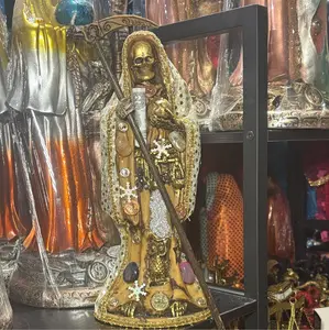 Santa Muerte statue 12 inch Gold face charged and authentic