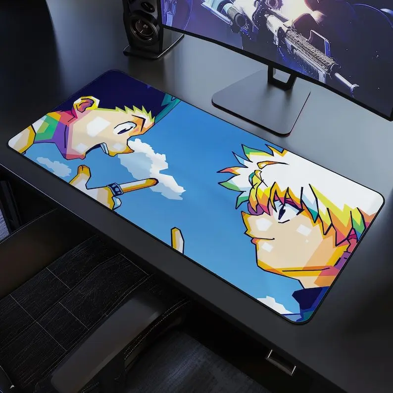 Gon & Killua Desk Mat, Hunter x Hunter Anime Best Duo Design, Vibrant Mouse Pad for Nen Training and Adventure Setups