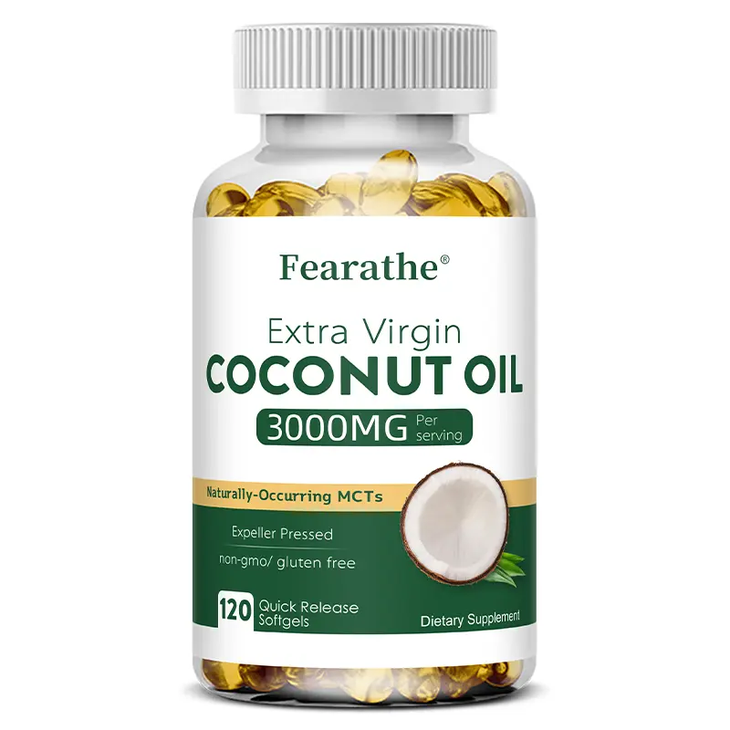 Fearathe Coconut Oil Health Supplement , ​​Supports Skin Health and Immune Health, 120 Capsules