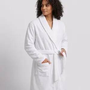 Verleu Serene Plush Cotton Bath Robe - Long Sleeve, Loose-Fitting, Minimalist Style, All Seasons, Premium Long-Staple Cotton, Breathable Comfort, Womenswear