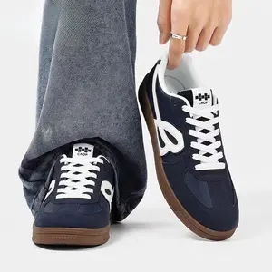 Classic Retro Suede Lace-Up Sneakers | Vintage-Style Anti-Slip Gum Sole, Breathable & Comfortable Men's Casual Shoes for Everyday Versatile Wear