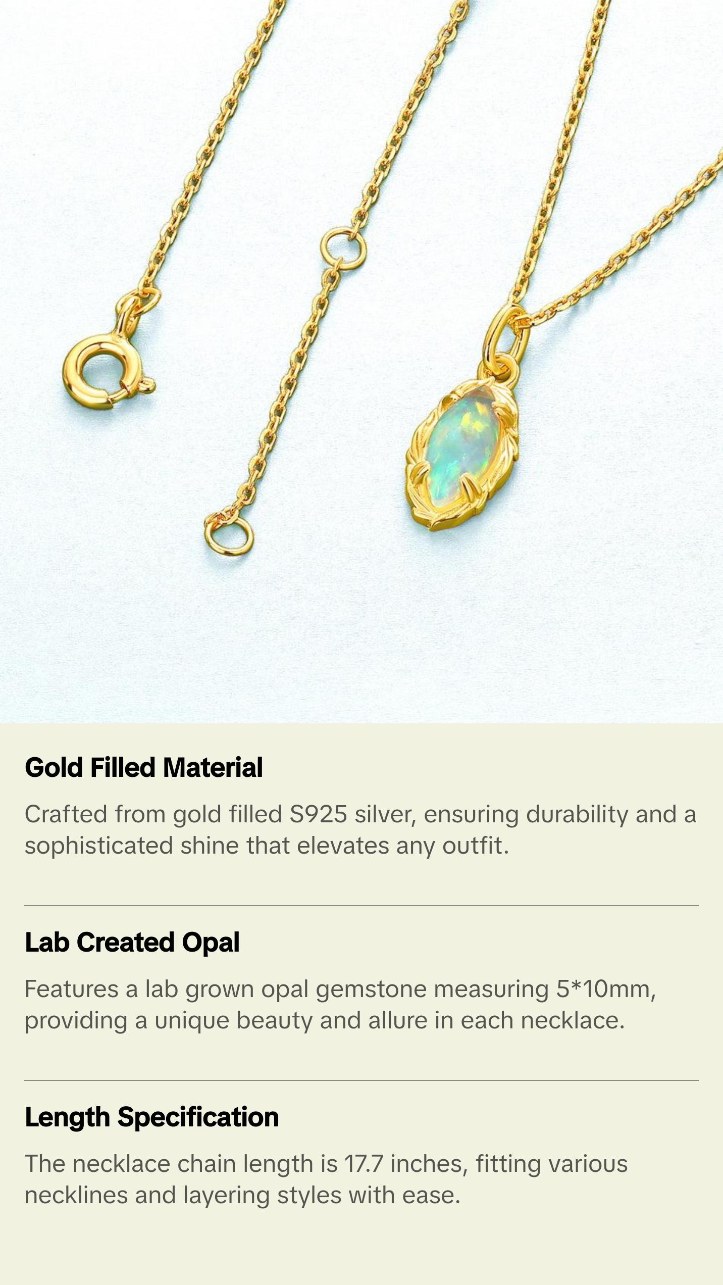 Opal Marquise Pendant Necklace