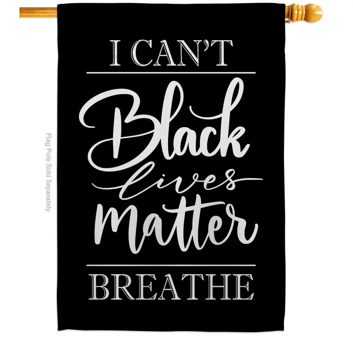 28 x 40 in. I Cant Breathe Black History Lives Matter Double-Sided Decorative Vertical House Flags - Decoration Banner Garden Yard Gift