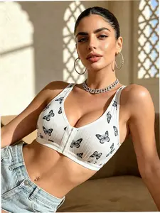MEAUS Front Closure Bra Butterfly Back Detail Sexy Comfort Date Night Lingerie
