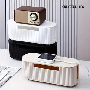 Cable Management Box, Wire Cord Hidden Organizer, Surge Protector Charger Adapter, Cable Storage Box, Desk Cable Organizer for TV Computer Home Office Organization