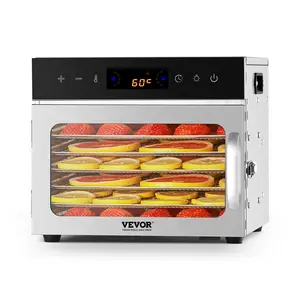 【Summervibes】VEVOR Food Dehydrator Machine,  , 6 Stainless Steel Trays, 400W Electric Food Dryer with Adjustable Temperature & 24-Hour Timer, Freeze Dryer for Jerky, Meat, Fruit, Vegetables, Herbs, Dog Treats