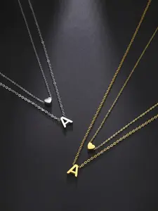 The double-layer peach heart 26 letter necklace is suitable for daily wear, vacation dates, and other occasions, and is also a surprising and exquisite small gift, Initial Necklace