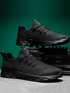 Men's Minimalist Lace Up Low Top Sneakers, Casual Comfortable Breathable Sports Running Shoes, Male All-match Round Toe Shoes for Daily Wear