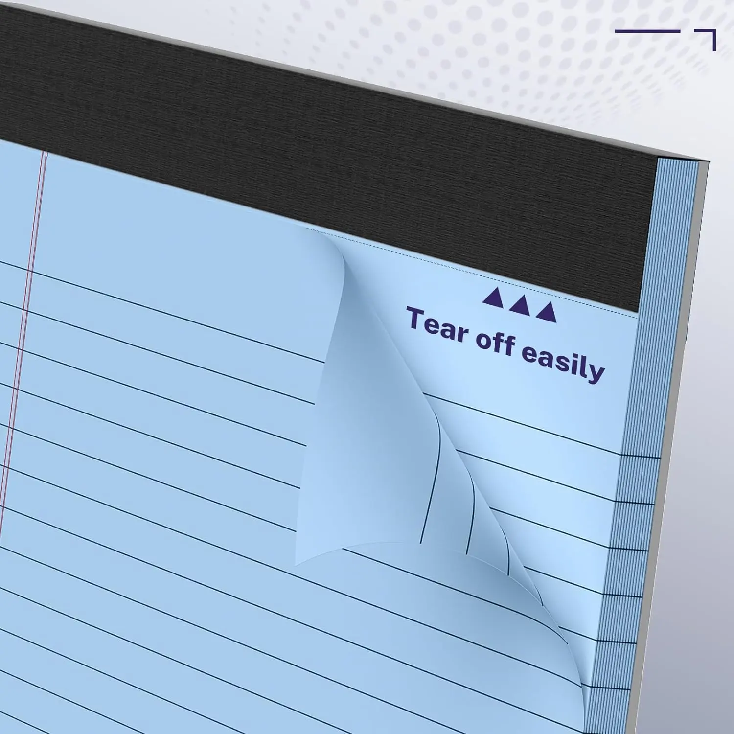 Wide Legal Pads 11" x 9.5" Landscape Pink Purple Blue Green Yellow College Ruled Note Pad Narrow Ruled 30 Sheets per Notepad Perforated Writing Paper Thick Backboard Horizontal Pads of Paper
