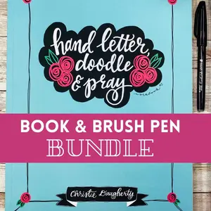 Hand Letter, Doodle & PRAY Workbook with free Brush Pen