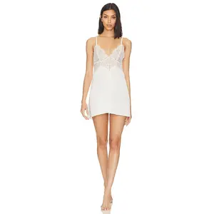 Privacy Please Rosette Slip Dress in Ivory