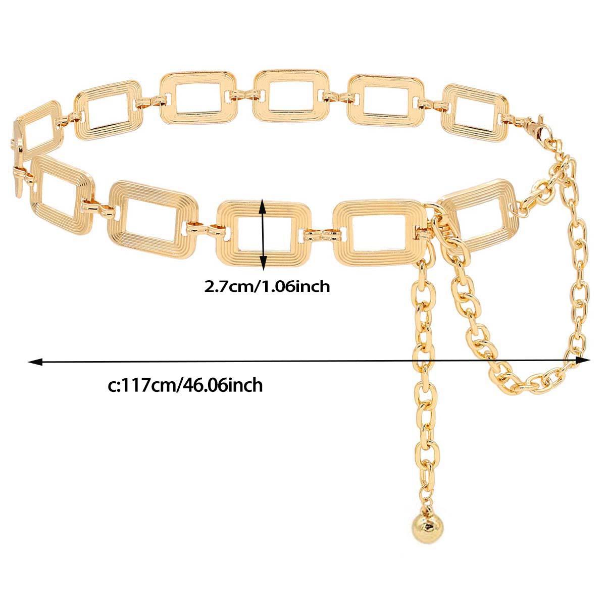 Gold Tone Square Link Waist Chain Belt for Women, Layered Metal Chain Belly Body Chain with Tassel, Punk Hip Hop Waist Jewelry for Jeans Skirt, Festival Party Accessory, Unique Gift for Her dad to daughter necklace gift Black Heart Tassel Long Earrings