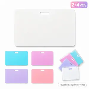 2/4PCS Erasable Badge Sticky Notes for Nurses, Reusable Silicone ID Badge Buddy Notepad, Vertical Horizontal Writable Wipeable Note Card for Doctors & Hospital Staff