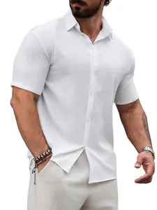 Men's Short Sleeve Shirt, Casual Collar Design, Soft Breathable Fabric, Loose Fit, Perfect for Home Relaxation and Daily Wear