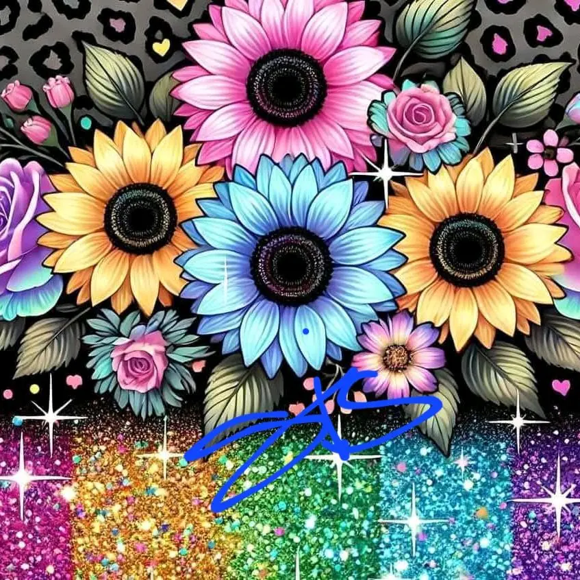 rainbow sunflower tumbler