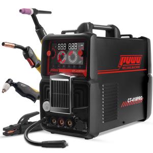 【DealsForYouDays】PUWU CT-418PRO Plasma Cutter Welder Gas MIG/Gasless MIG/HF TIG/Stick/CUT 5 in 1 Aluminum Welding Machine 110V/220V Dual Voltage IGBT Inverter LED Display MP200 Multi Process Welder with Accessories