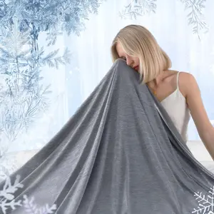 Summer Cooling Blanket Q-Max 0.5 Cooling Blankets for Hot Sleepers with Mica Nylon, Japanese Ice Silk Cooling Fibers, Thermal Balance & Breathable Moisture Wicking