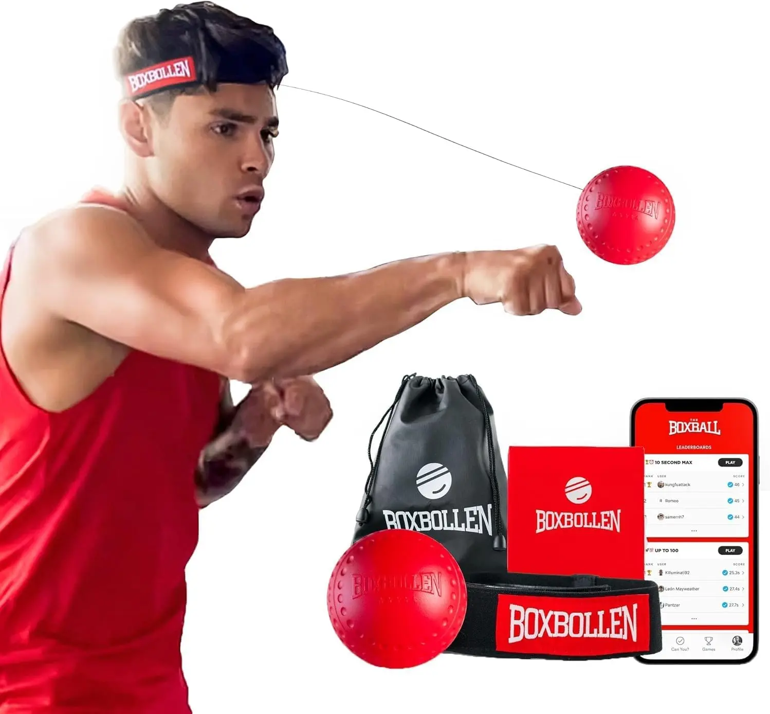 Boxbollen® Boxing Reflex Ball - Celebrity-Endorsed Home Workout Game ...