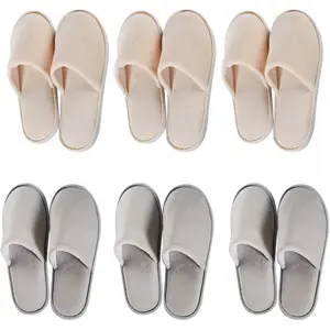 6-10 Pairs Spa Slippers, Non Slip Disposable Slippers For Guest, Washable Reusable, Which Can Be Used As Women Men, House, Indoor, Bathroom, Bedroom, Hotel, Bride Slippers
