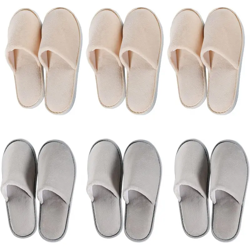 6-10 Pairs Spa Slippers, Non Slip Disposable Slippers For Guest, Washable Reusable, Which Can Be Used As Women Men, House, Indoor, Bathroom, Bedroom, Hotel, Bride Slippers