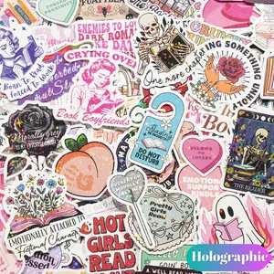 150 Pcs Glitter Fun Reading Stickers, Creative Luminous Decorative Stickers, Holographic Star Laser Shiny DIY Cup Tablet E-Book Coffee Mug Book Stickers