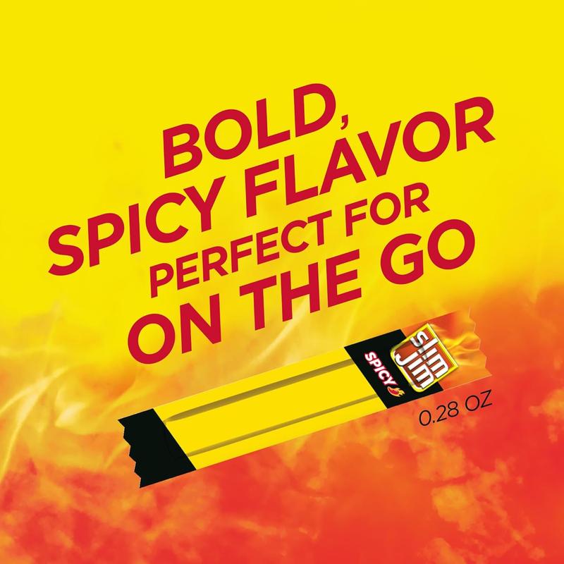 Slim Jim Smoked Meat Sticks, Spicy Flavor, 6g Protein Per Serving, Snack Size, 0.28 oz. (26 Count)