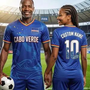 Custom Cabo Verde Football Jersey, Personalized Soccer Shirt with Name and Number, Cape Verde Fan Apparel XOB K07