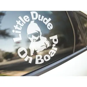 Little Dude on Board Baby in Car Vinyl Car Truck Decal Window Sticker Vehicle Décor Car Accessories New Born Gifts