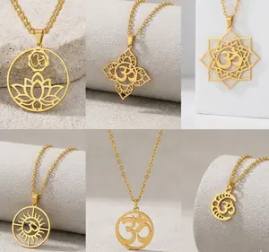 Collar Colgante de Yoga Lotus OM.