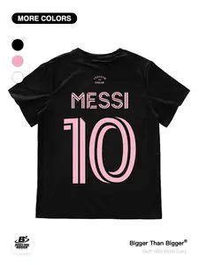 World Cup Messi Print Loose Short Sleeve, Casual Breathable Unisex Top, Trendy Graphic Tee for Men and Women, Long Fitted Style